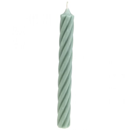 Rustieke kaarsen stokkaarsen groen gekleurd 250/28mm 4 st