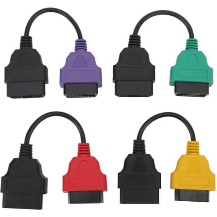 4pcs Câble Adaptateur Scanner OBD2 Câble de Diagnostic Scan ECU Remplacement pour Scanner ECU Fiat black