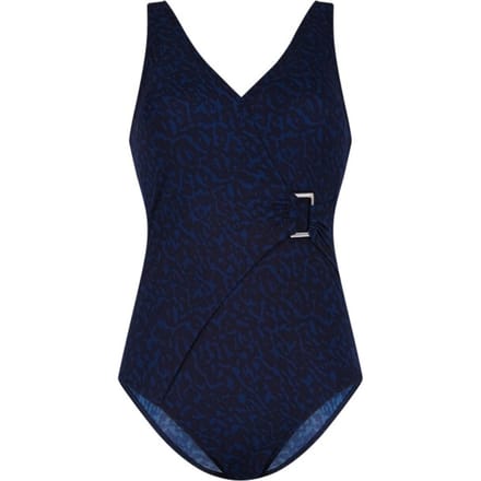 Ten Cate badpak soft cup v-neck buckle animal navy voor Dames | Maat 42