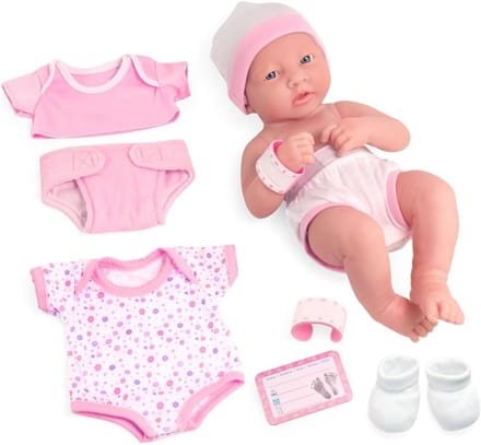 Pasgeboren pop met roze kleding, 38 cm - Speelgoed voor kinderen
