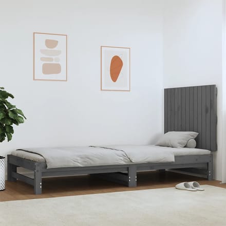 vidaXL - Wandhoofdbord - 82,5x3x60 - cm - massief - grenenhout - grijs