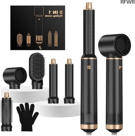 RFWR® Multifunctionele 5 in 1 Föhnborstel en Haardroger voor Perfecte Kapsels