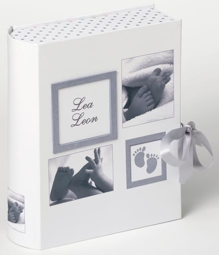 Walther Design FB-173 Little Foot - Baby Bewaarbox - Formaat 29 x 34 x 9 cm - Wit/Grijs