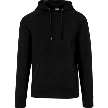 Urban Classics - Imitation Suede Hoodie/trui - S - Zwart