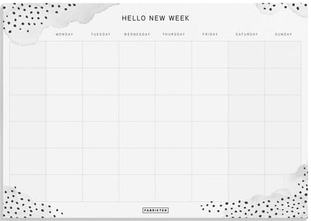 Fabrikten Weekplanner Waterverf - A4 - Engels - Familieplanner