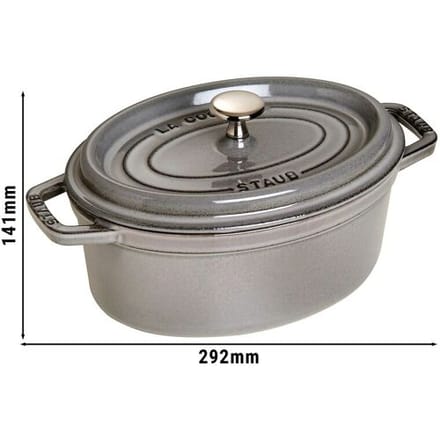 STAUB LA COCOTTE - Kookpot - Ovaal - 230mm - Gietijzer - Grafietgrijs