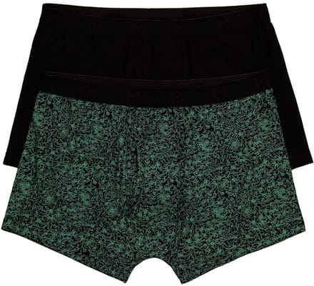 Men Plus - Heren - Hip-pants FLEXLASTIC® Buikfit 2-pack ondergoed - Groen - Maat L