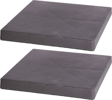 Prosperplast Plantenonderzetter/multiroller - 2x - vierkant - antraciet - kunststof - 30 cm