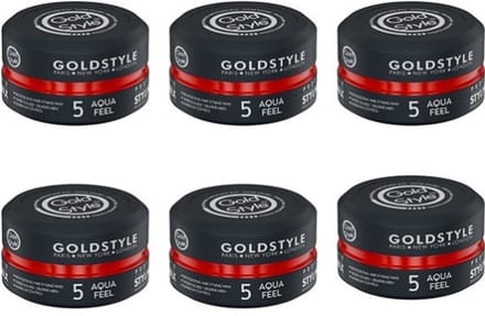Gold Style Haar Wax Nummer 5 AQUA FEEL (6 Stuks)- Styling Haar Wax - Haar Wax Mannen