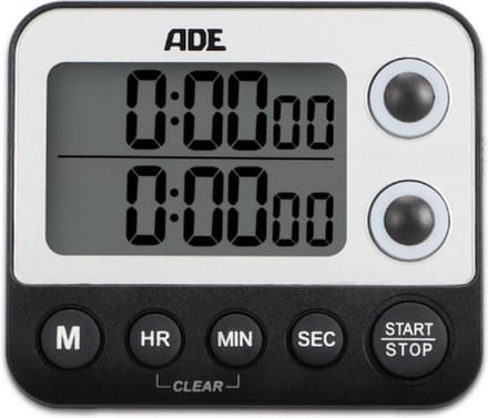Ade Digitale Duo Kookwekker Zwart 2,2x9,2xh7,9cm Incl. 2x Aaa-lcd Display