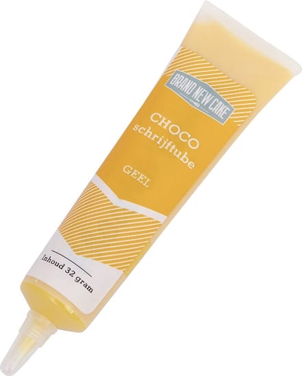 BrandNewCake® Choco Schrijftube 32gr - Geel - Taartdecoratie - Taartversiering