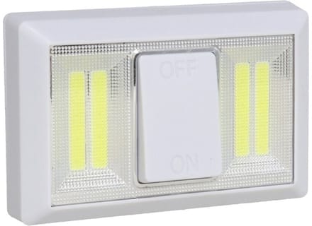 Gerimport Kastlamp - schakelaar - LED lampen - wit - 11 x 7.5 cm