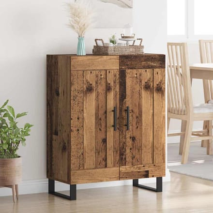 vidaXL Dressoir Oud Hout 69,5 x 34 x 90 cm Gemonteerd hout en ijzer