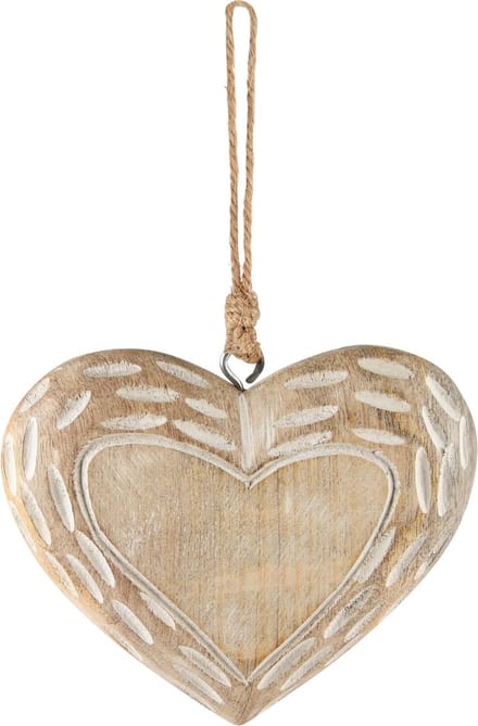 Dekoratief | Hanger hart, naturel, hout, 14x3x12cm | A248123