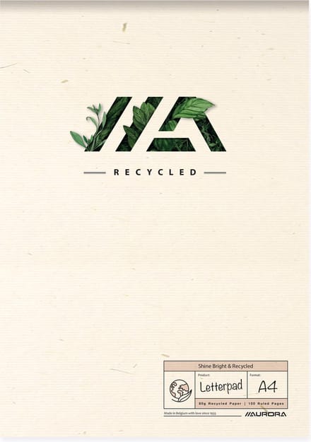 Aurora Shine Bright & Recycled schrijfblok | ft A4 | gelijnd