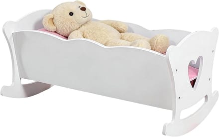 Poppenbed Houten - Poppenwieg - Rollenspel - Schommelbasis - 58 x 37.5 cm - Niet gespecificeerd