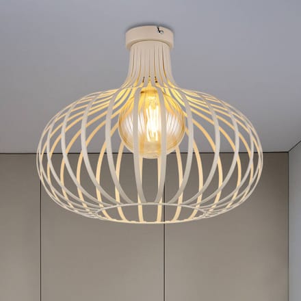Plafonniere - crème - MATEO - metaal - Ø 40cm - E27 - 63370119 - Globo