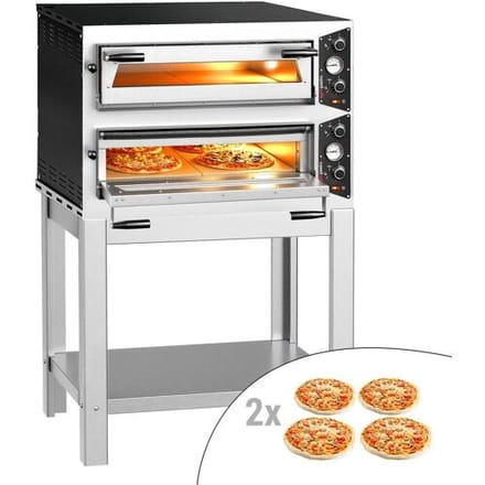 GGM Gastro Elektro Pizzaofen - 4+4x 30cm - Manuell - inkl. Untergestell