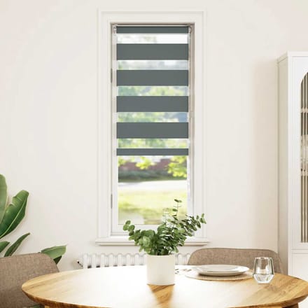vidaXL - Zebra - rolgordijn - 40x100 - cm - stofbreedte - 35,9 - cm - donkergrijs