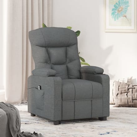 vidaXL - Fauteuil - elektrisch - verstelbaar - stof - donkergrijs