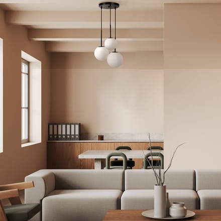 Hanglamp Maytoni Basic vorm, zwart, Ø 40 cm, 3-lamps glas