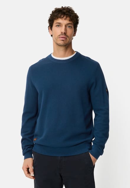 camel active Gebreide trui met ronde hals - Maat - Lichtblauwmenswear-S
