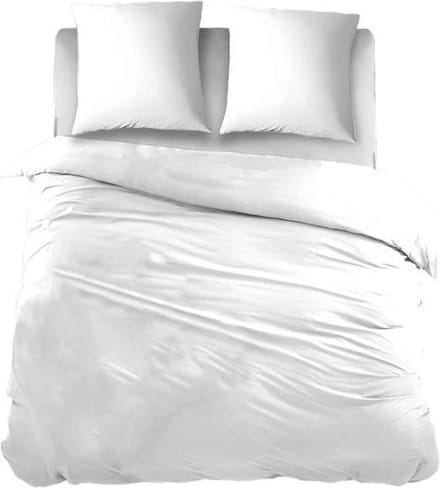 Snoozing Two Tone - Dekbedovertrek - Eenpersoons - 140x200/220 cm + 1 kussensloop 60x70 cm - Wit/Wit