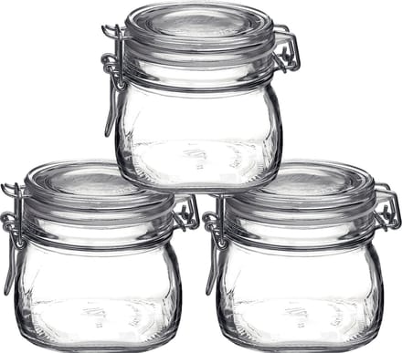 Bormioli Rocco Voorraad/weckpot - 4x stuks - glas - transparant - 10 x 10 cm - 500 ml