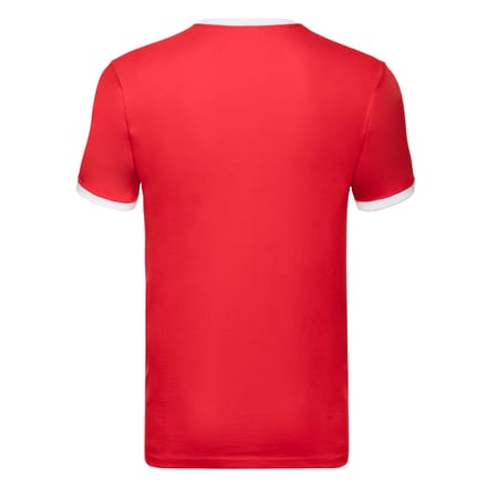 Fruit of the Loom Heren Ringer Contrast T-shirt (Rood/Wit)
