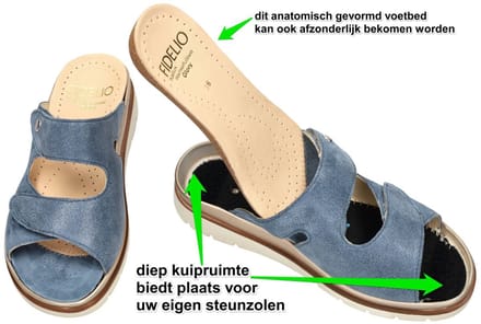 Fidelio Hallux -Dames - blauw licht - slippers & muiltjes - maat 39