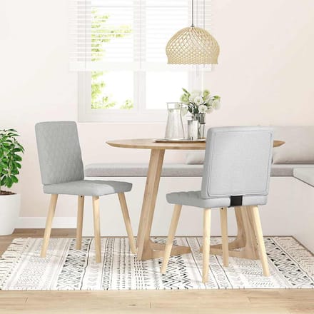 vidaXL - Eetkamerstoelen - 2 - st - stof - wolk - grijs