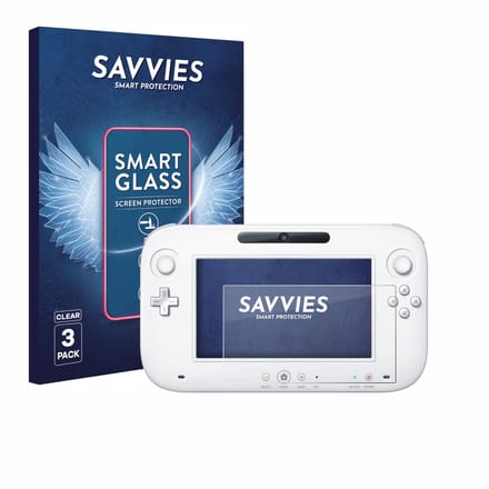 3 Stuks Savvies Screenprotector - geschikt voor Nintendo Wii U GamePad (Controller) - beschermfolie glas transparant