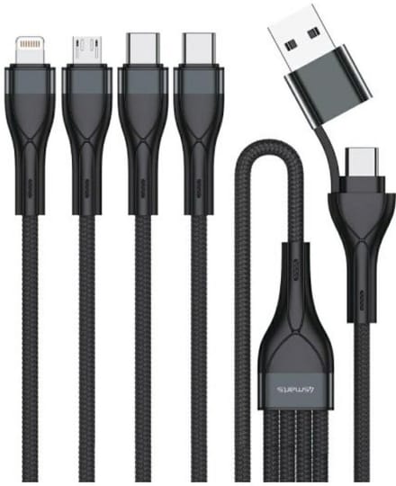 4Smarts Kabel Usb-C Usb-A 4In1 1,2M Voor Telefoons Tablets Snel Opladen