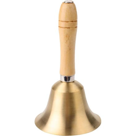 8CM Multifunctionele Handbel Handbel met Houten Handvat voor Schoolkinderen Speelgoed beige
