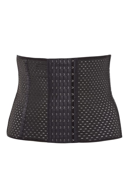 Yours Waist Trainer Met Textuur En Haak En Oogsluiting In Zwartsize 46-48