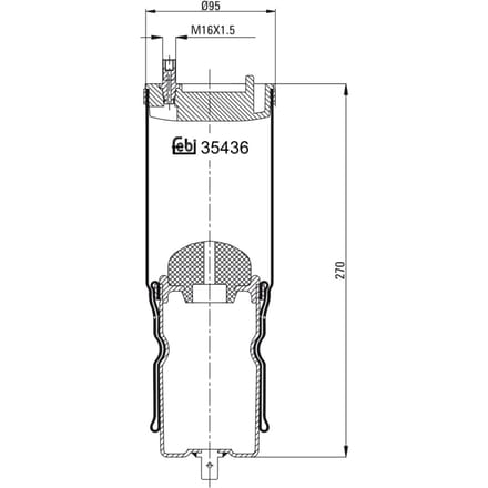 Veerbalg, cabine-ophanging FEBI BILSTEIN 35436