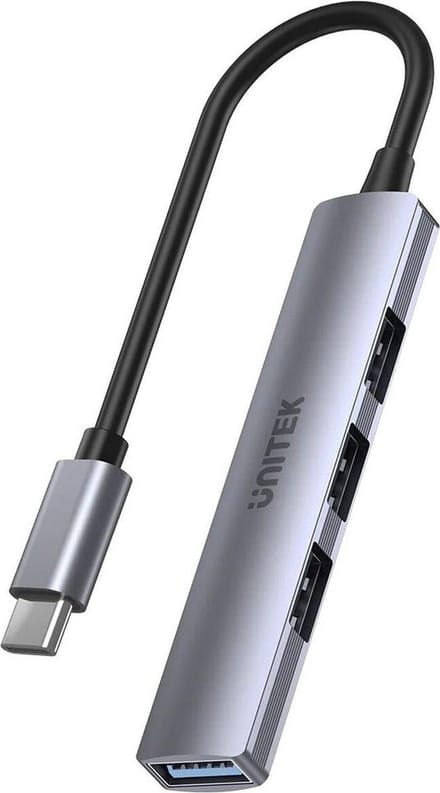 Unitek Hub Usb-C Adapter Splitter Voor Laptop En Tablet 1Xusb A 5Gbps 3Xusb
