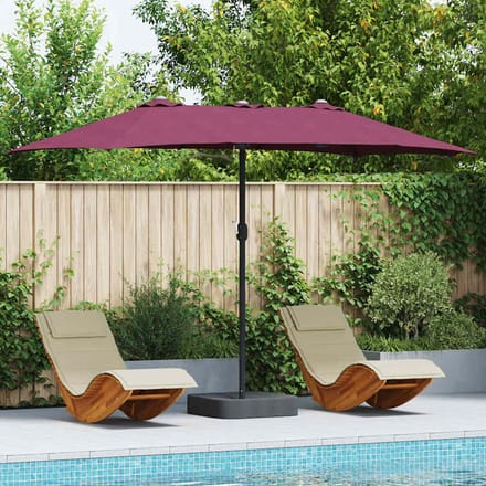 vidaXL - Tuinparasol - 385 - x - 209 - x - 244 - cm - Polyester - en - Staal - Bordeaux - Rood