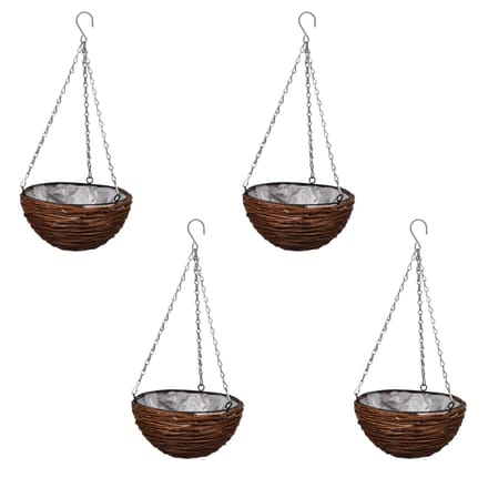 vidaXL - Hangbak - wilgenhout - met - voering - en - ketting - 4 - stuks