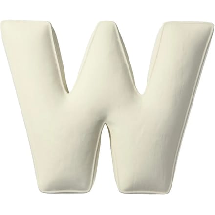 Kussen letter w Yellow Tipi Posh Velvet