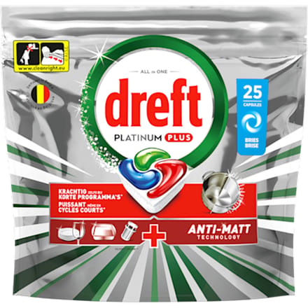 Dreft Vaatwastabletten Platinum Plus All In One Bries - 25 stuks