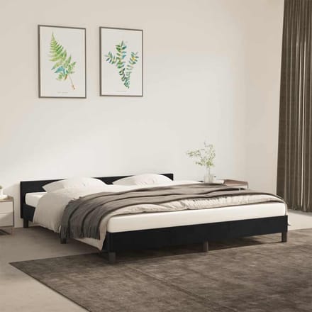 vidaXL - Bedframe - zonder - matras - 180x200 - cm - fluweel - zwart