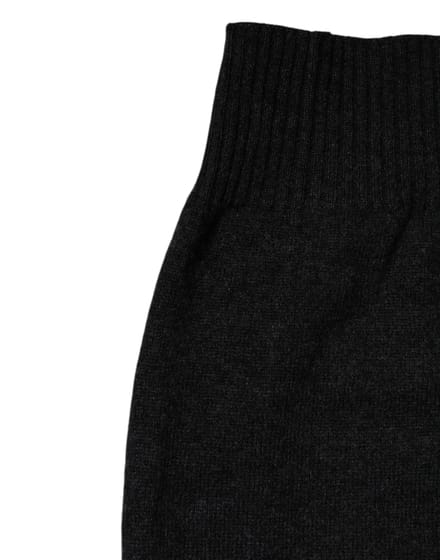 Zwarte Kasjmier Gebreide Nekwarmer Foulard Sjaal