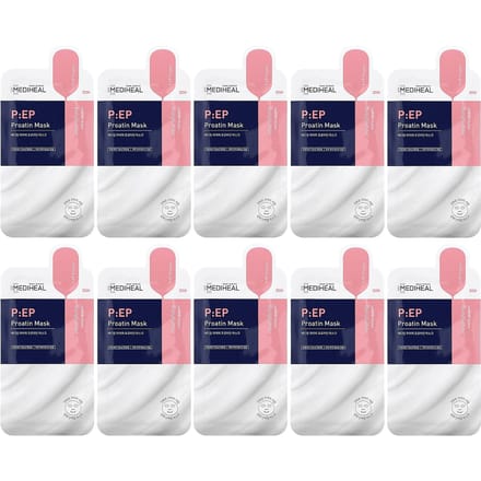 MEDIHEAL, P:EP Proatin Beauty Mask, 10 sheets, 25 ml (0.85 fl oz) each pink