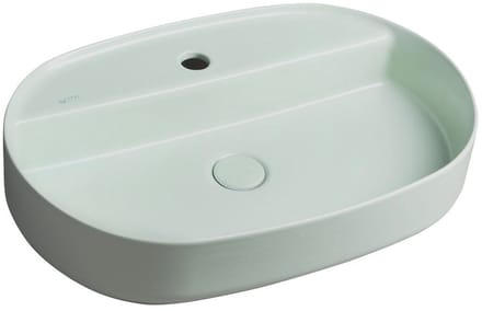 Isvea Infinity Oval Opbouwwastafel, 60x40cm, groen Mint