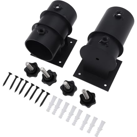 Support de parasol de terrasse robuste en métal, support de montage pour parasol d'extérieur black