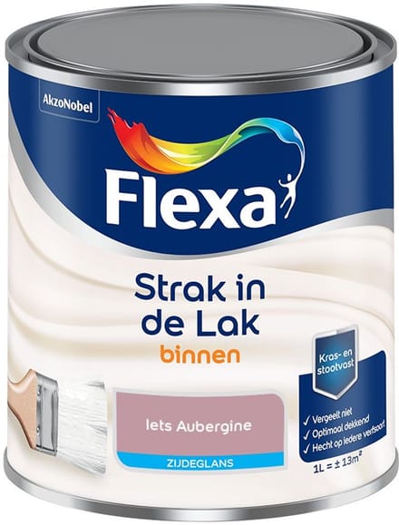 Flexa - Strak In De Lak Binnenlak Zijdeglans - Iets Aubergine - Mengverf - 1 L