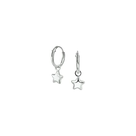 Huiscollectie Oorring Ster Zilver Gerhodineerd Glanzend