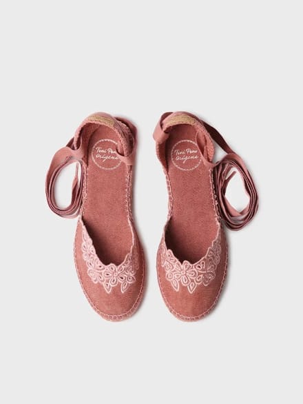 Platte espadrilles voor dames met linten | NIDIA