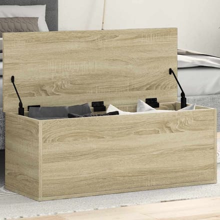 vidaXL - Opbergbox - 90x35x35 - cm - bewerkt - hout - sonoma - eikenkleurig